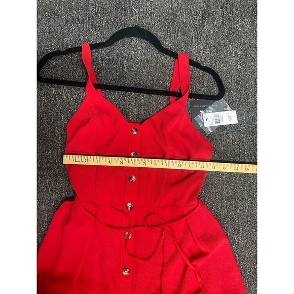 NWT I.N. San Francisco Dress - Size Small - Red - Buttons - Tie in Front - Picture 7 of 7